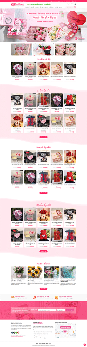 Shop Hoa 3 - Mẫu website Dịch Vụ Điện Hoa